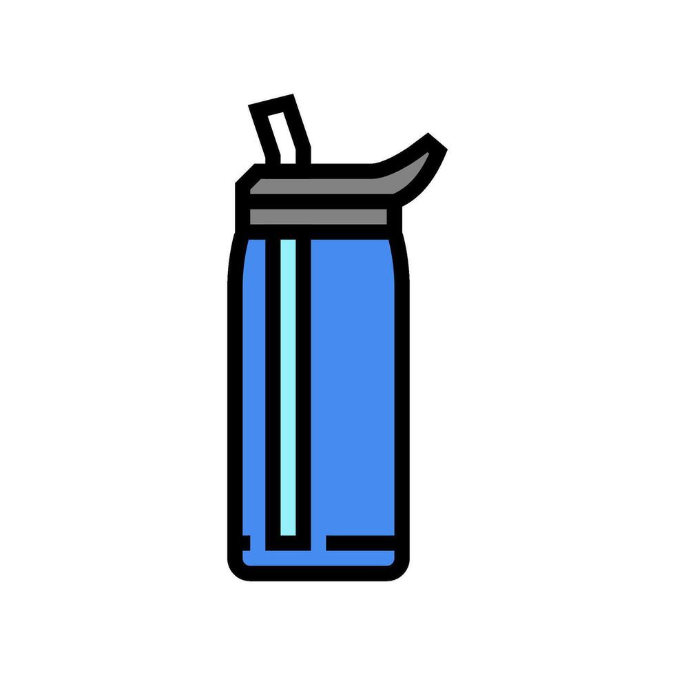 reusable water bottle eco sustainability color icon illustration vector