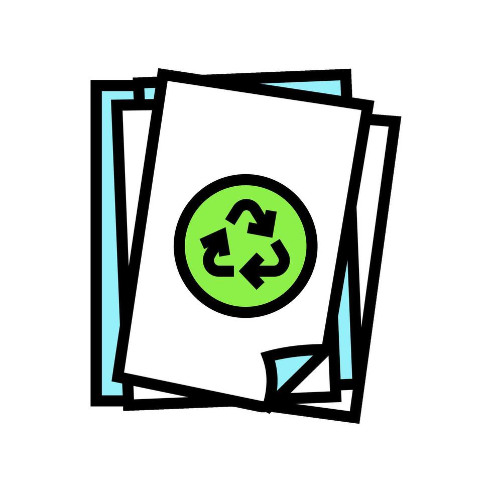 paper recycle eco conscious color icon illustration vector