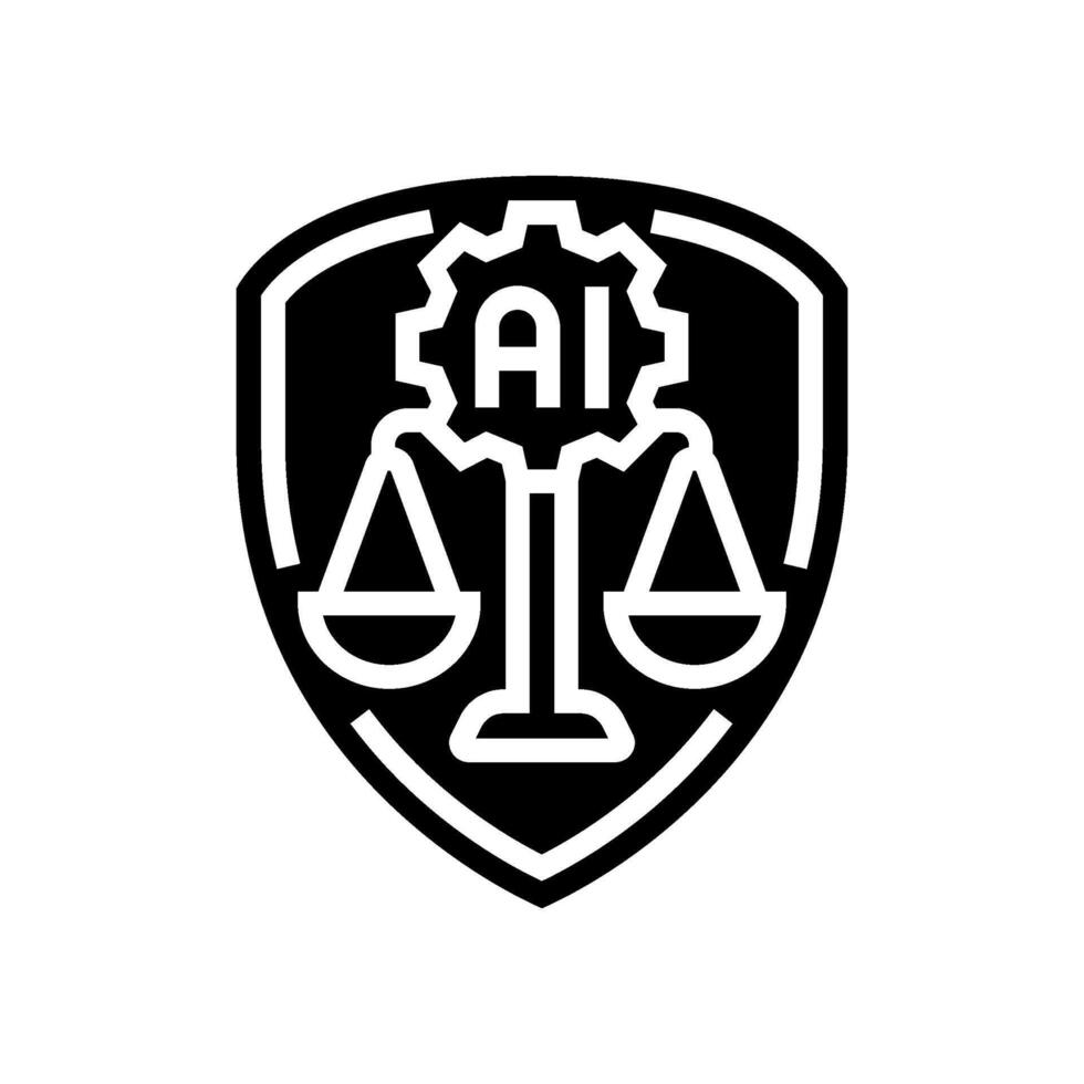 ai ethics shield ethical glyph icon illustration vector