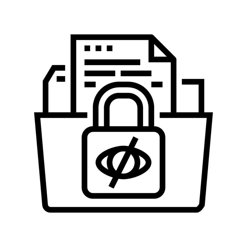 data privacy lock ethical ai line icon illustration vector