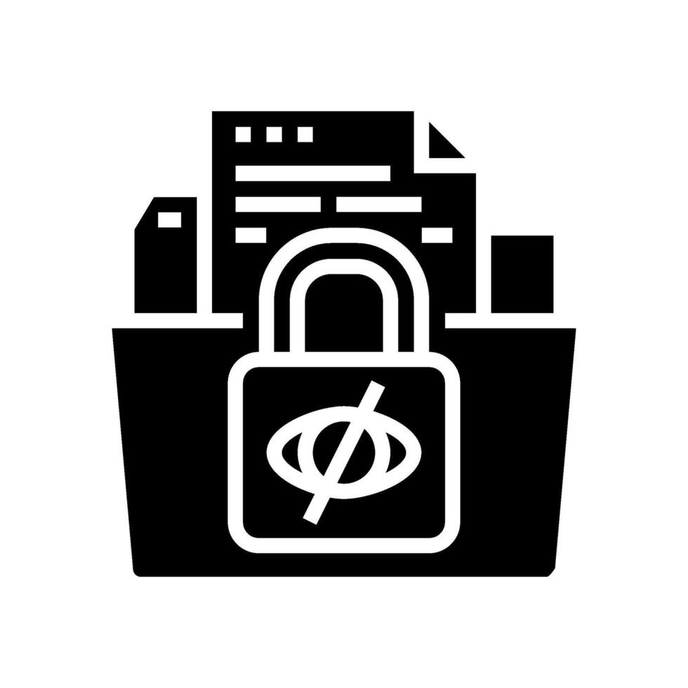 data privacy lock ethical ai glyph icon illustration vector