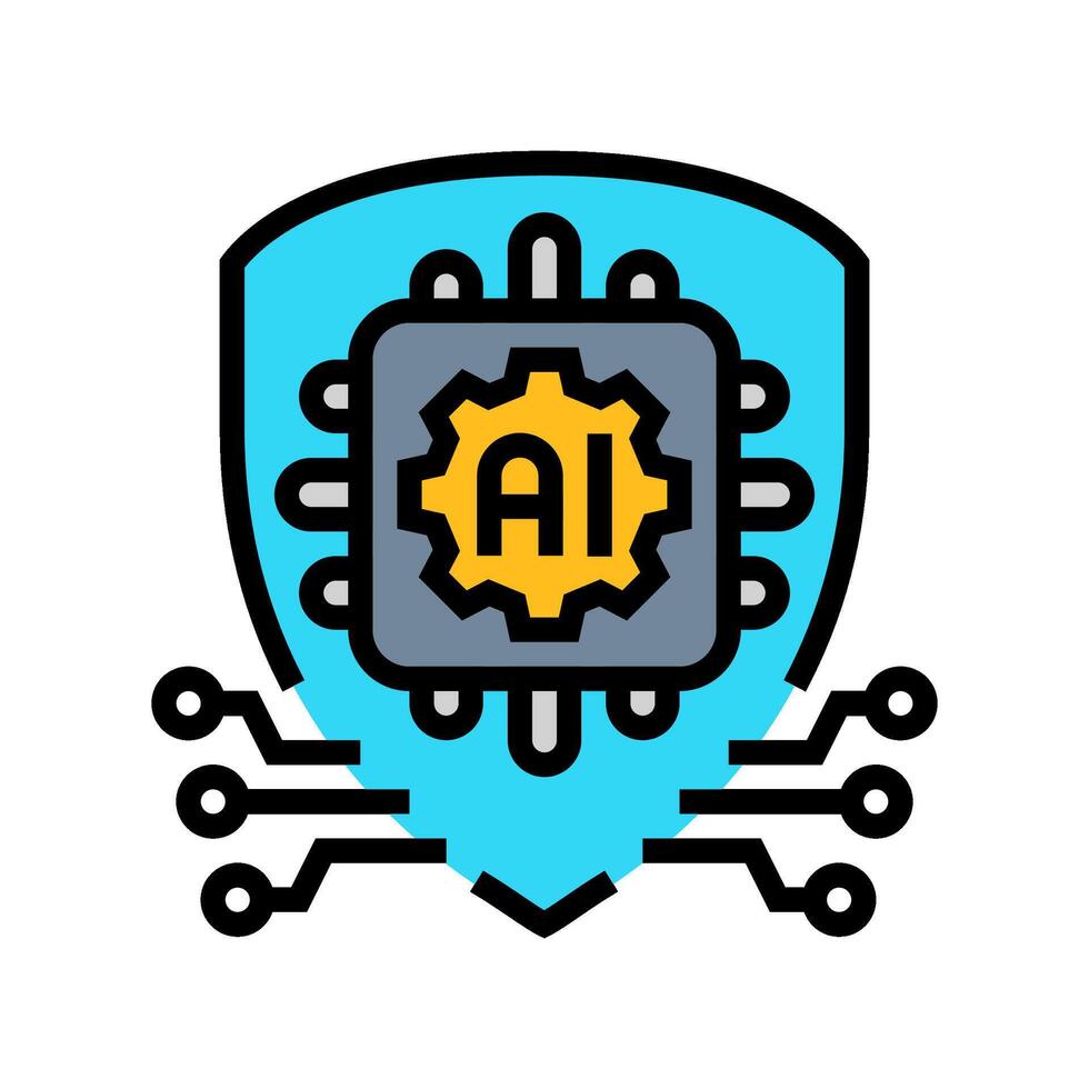 safe ai development ethical ai color icon illustration vector