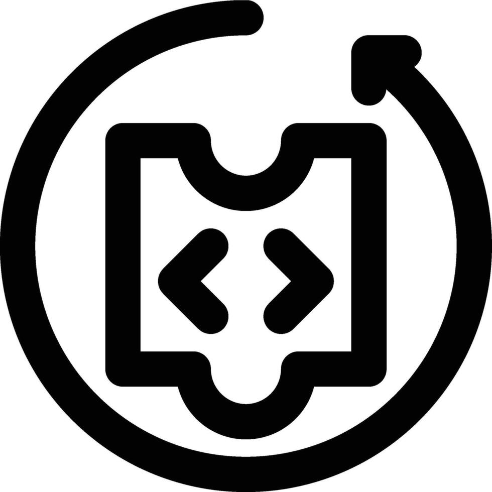 Continuous Integration, Continuous Delivery, Coding Outline Icon vector