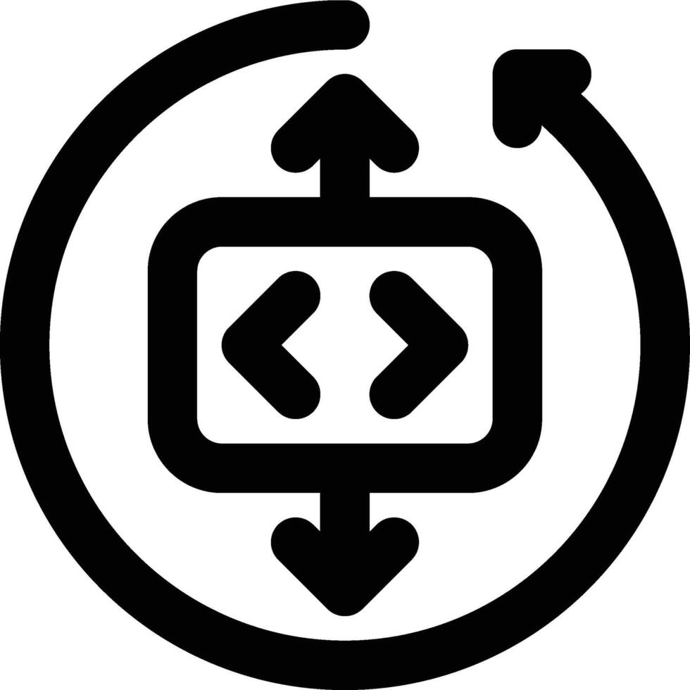 Continuous Deployment, Continuous Delivery, Coding Outline Icon vector