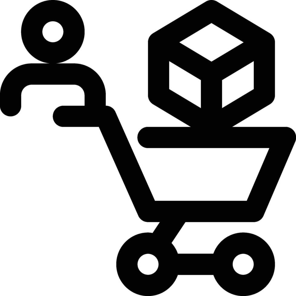 Customer, Buyer, Shopping Outline Icon vector