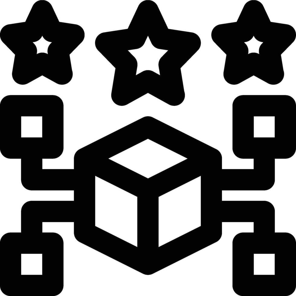 Feature Score, Stars, Features Outline Icon vector