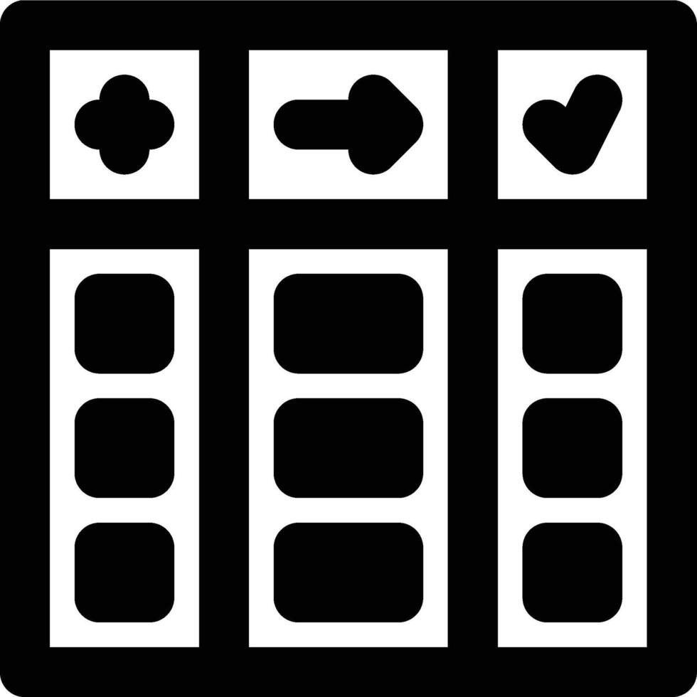 Kanban, Task Board, To Do Outline Icon vector