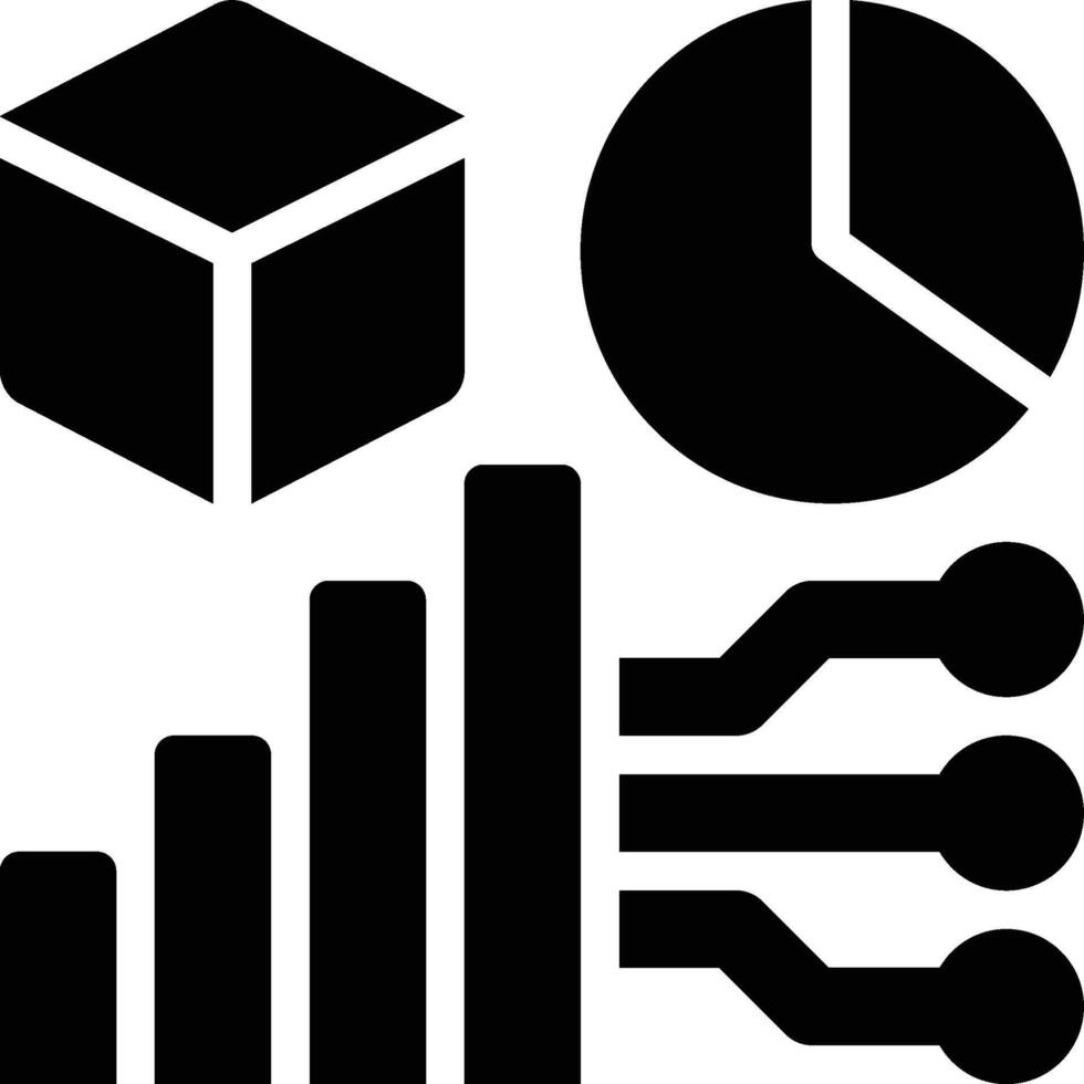 Business Intelligence, Visualization, Product Management Solid Glyph Icon vector