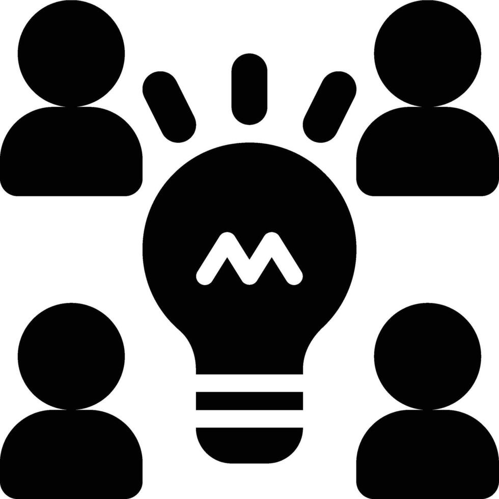 Brainstorming, Team, Concept Solid Glyph Icon vector