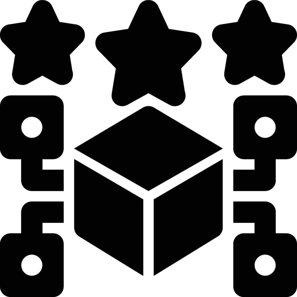 Feature Score, Stars, Features Solid Glyph Icon vector
