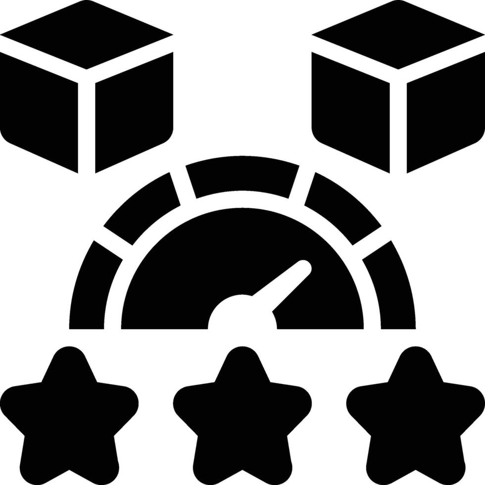 Product Rating, Product Score, Product Indicator Solid Glyph Icon vector