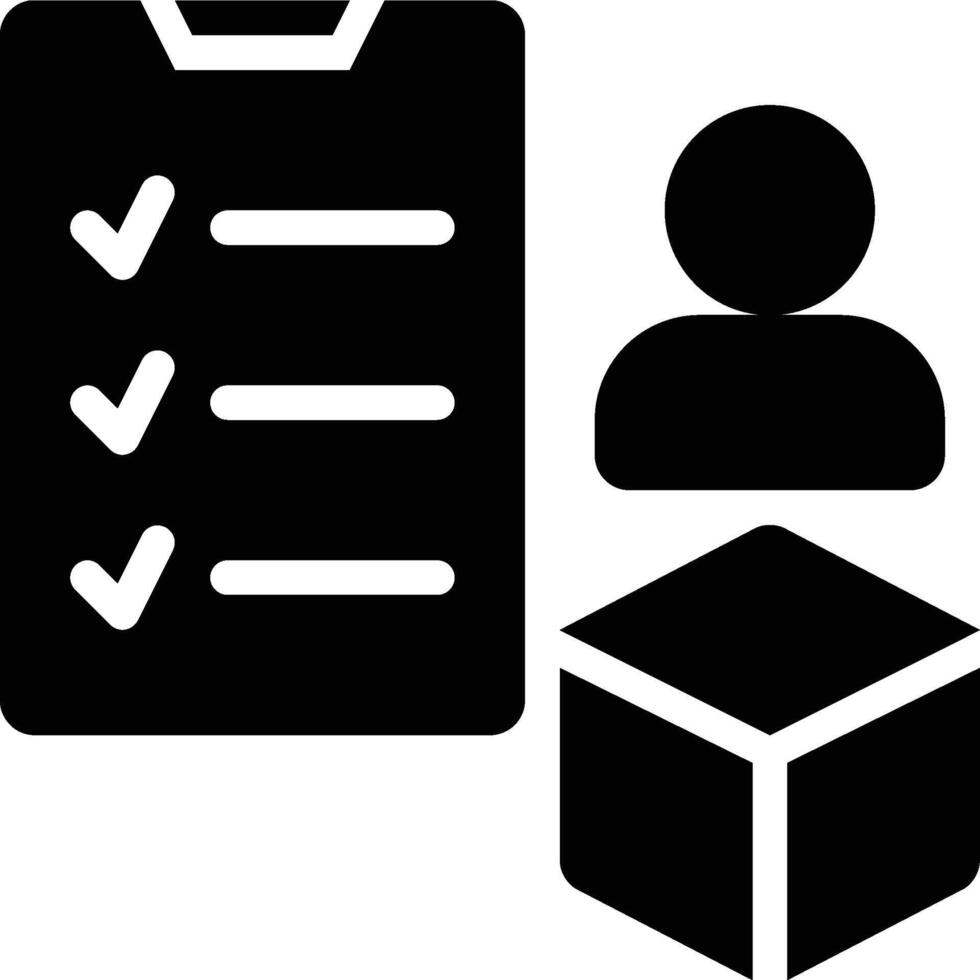 Product Manager, Product Tester, Product Management Solid Glyph Icon vector