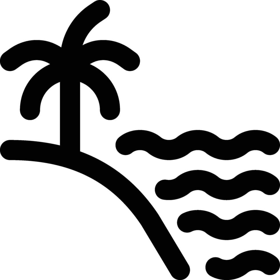 High Tide, Tide, Beach Outline Icon vector