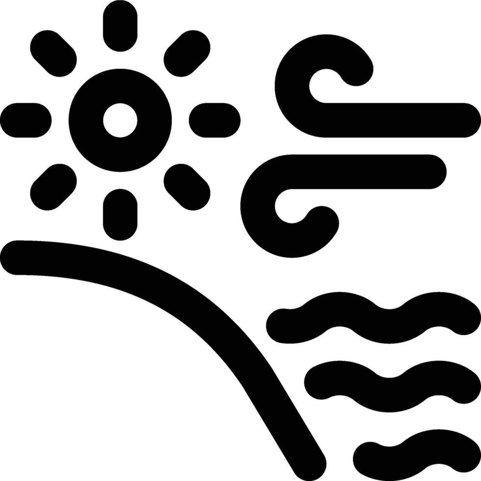 Sea Breeze, Wind, Sea Outline Icon vector