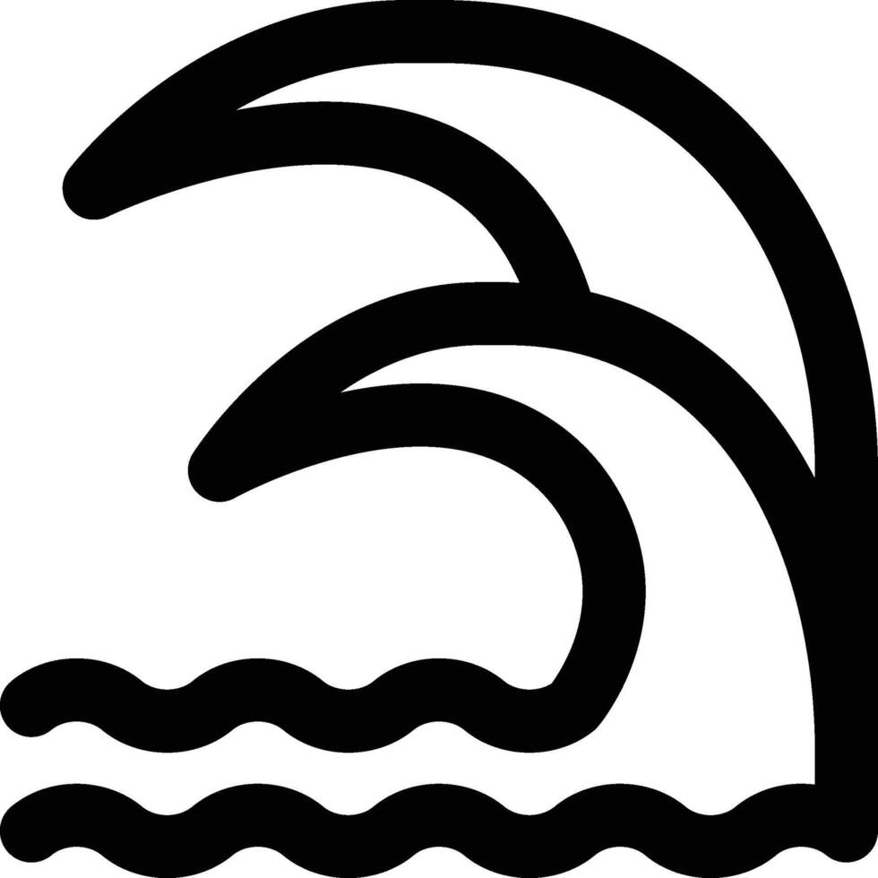 Tsunami, Waves, Sea Outline Icon vector