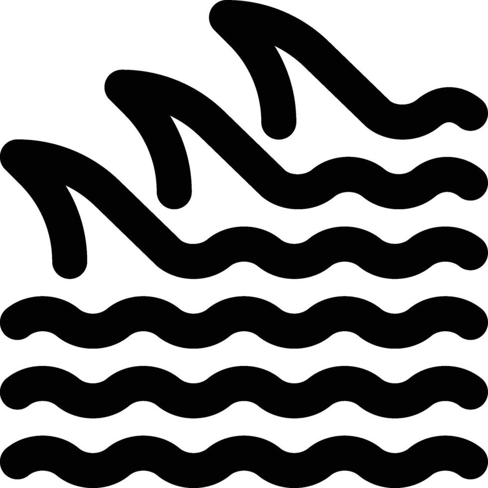 Waves, Sea, Ocean Outline Icon vector