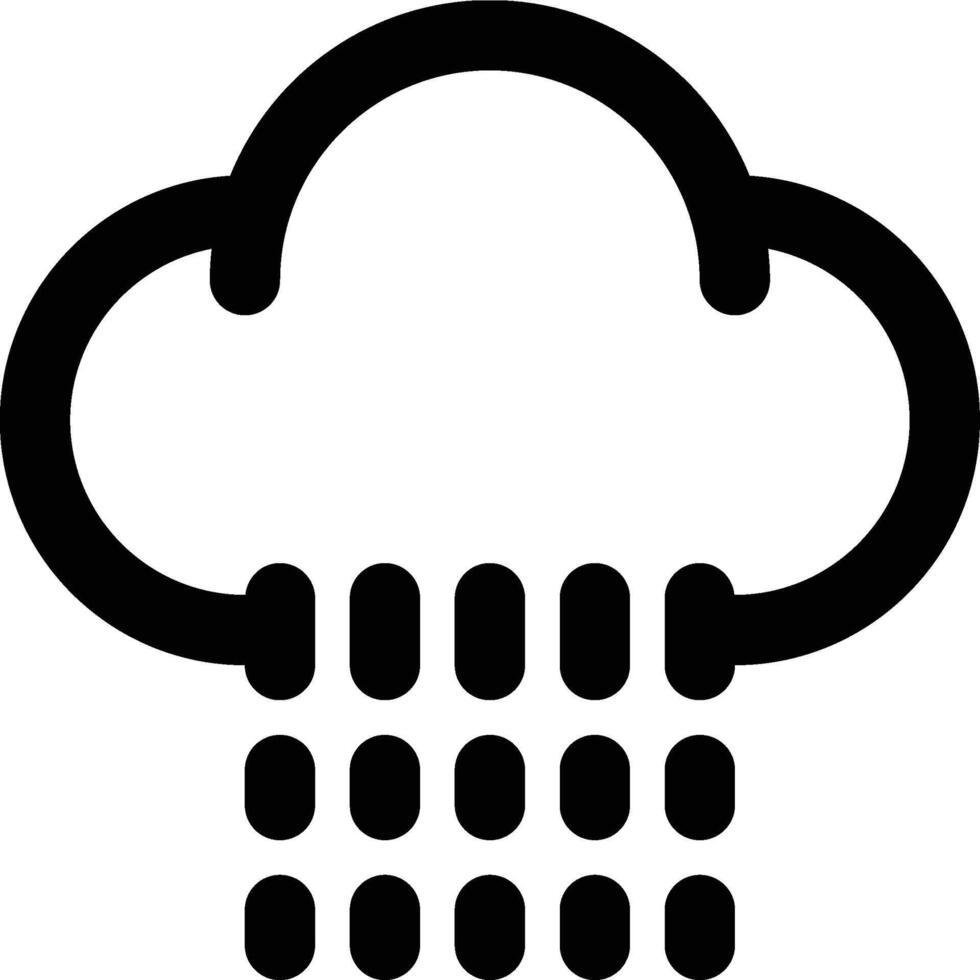 Raining, Cloud, Weather Outline Icon vector