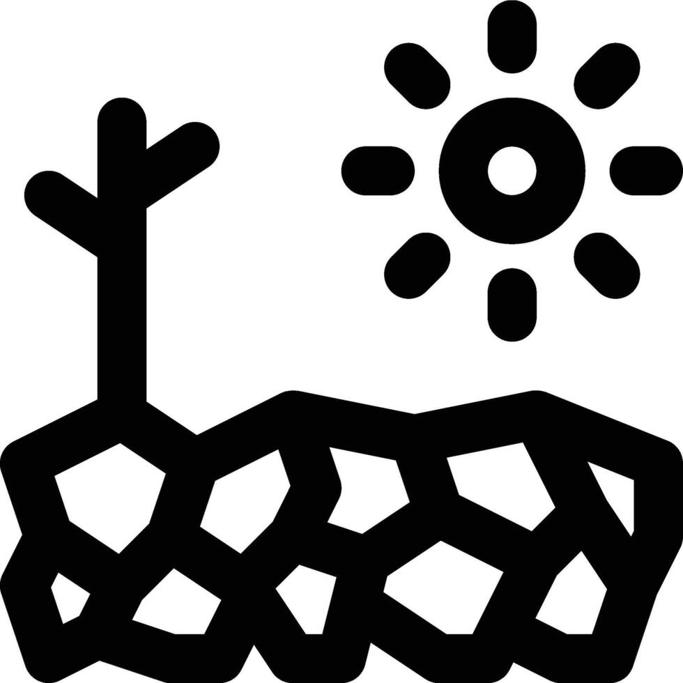 Drought, Dryness, Dry Outline Icon vector