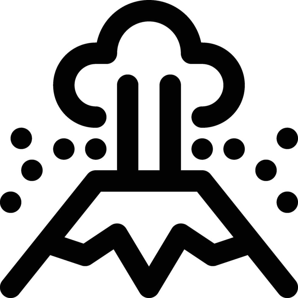 Volcanic Ash, Volcano, Mountain Outline Icon vector
