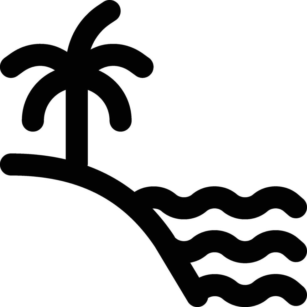 Beach, Coast, Bay Outline Icon vector