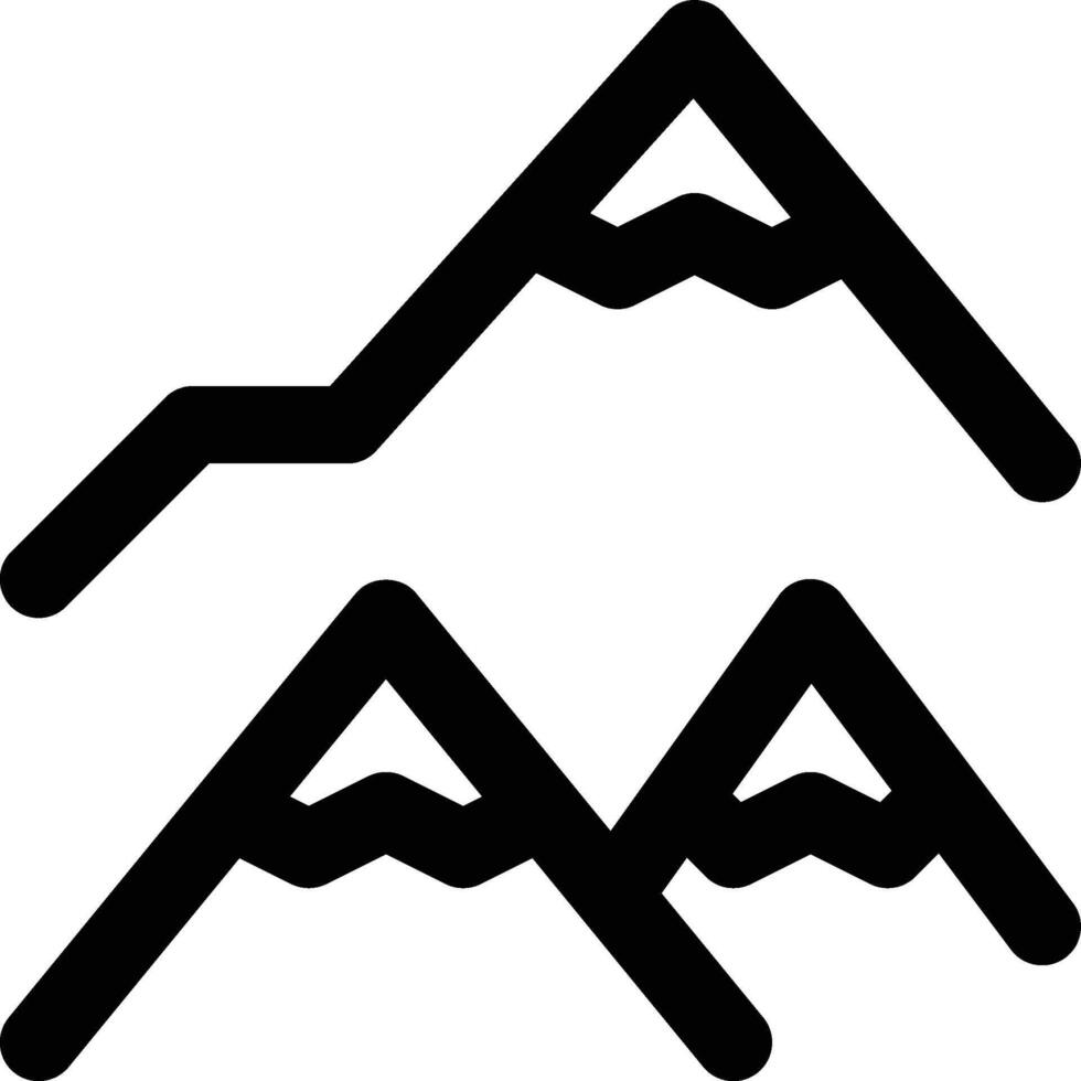 Berg, Mountains, Hill Outline Icon vector