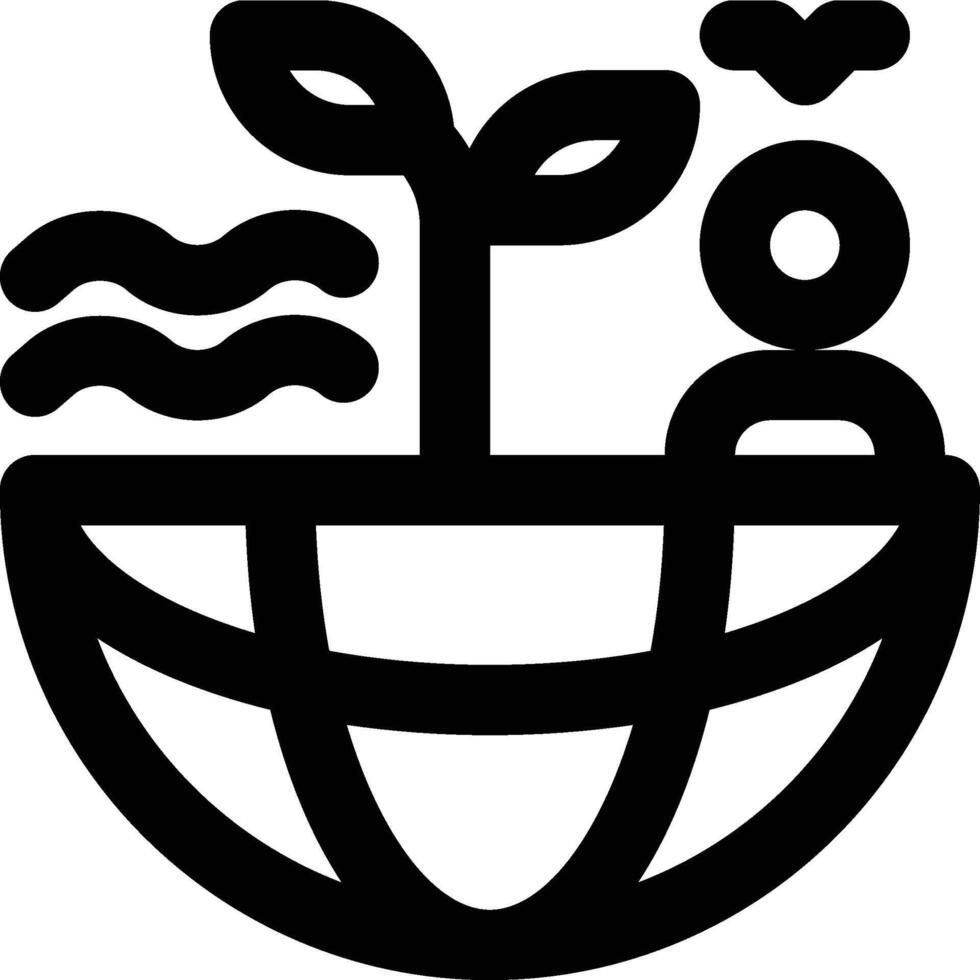 Biosphere, Ecosphere, Ecosystem Outline Icon vector
