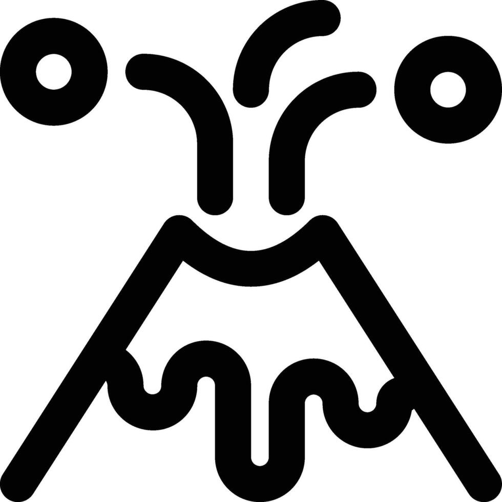 Active Volcano, Volcano, Volcanic Outline Icon vector