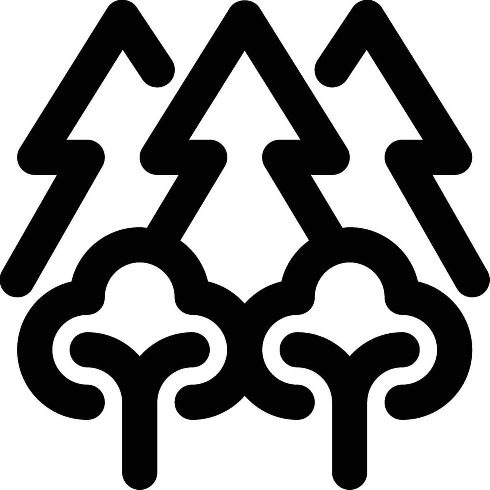 Forest, Trees, Jungle Outline Icon vector