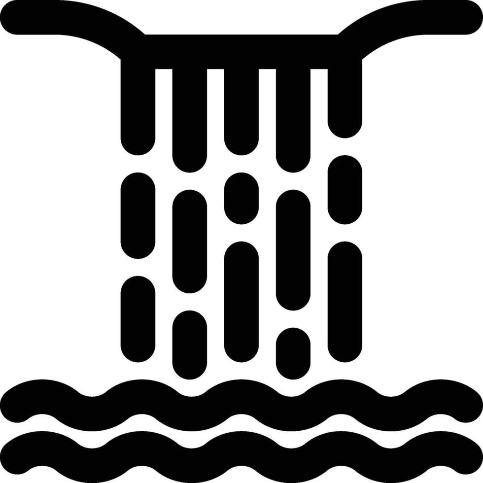 Waterfall, Water, Nature Outline Icon vector