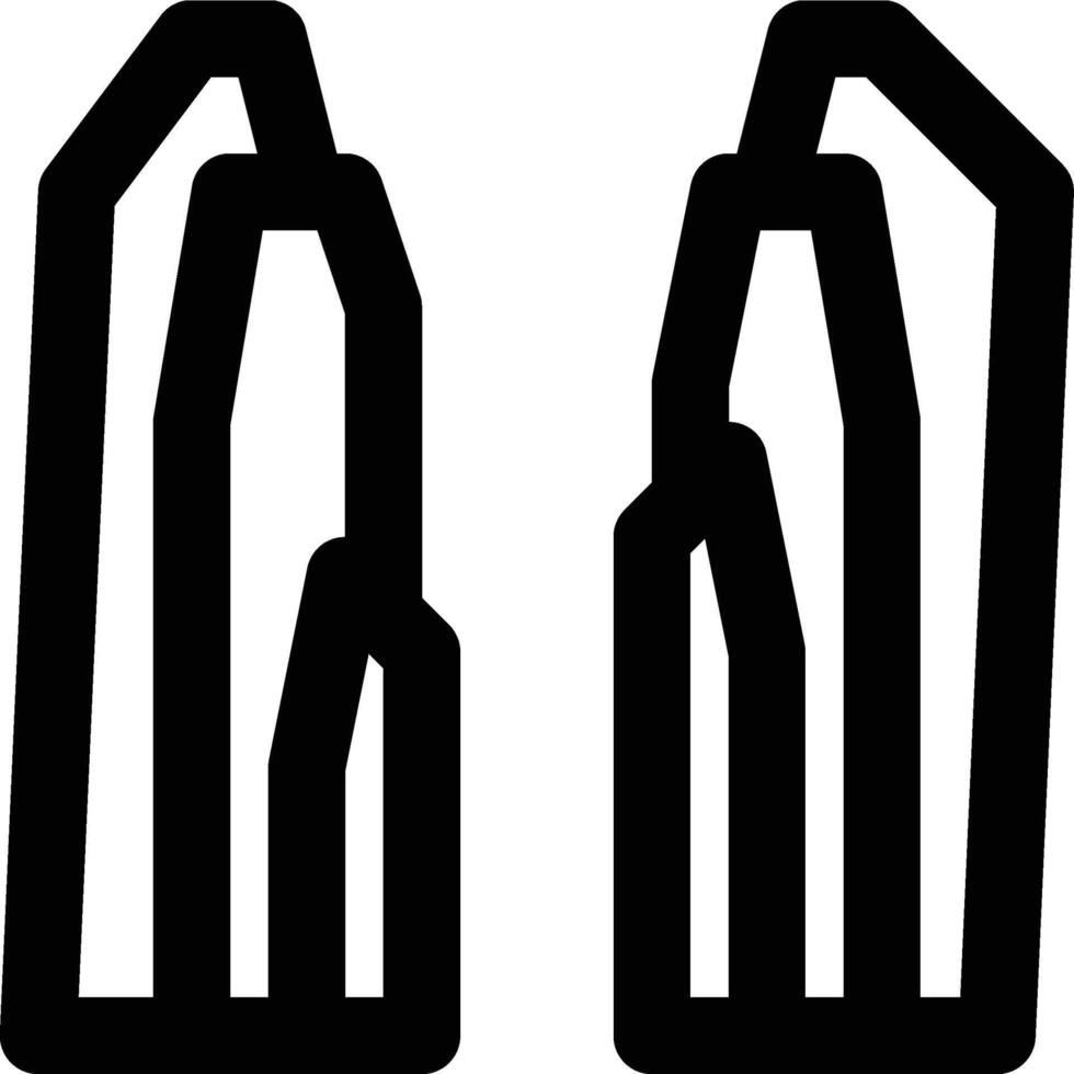 Canyon, Cleft, Cliffs Outline Icon vector