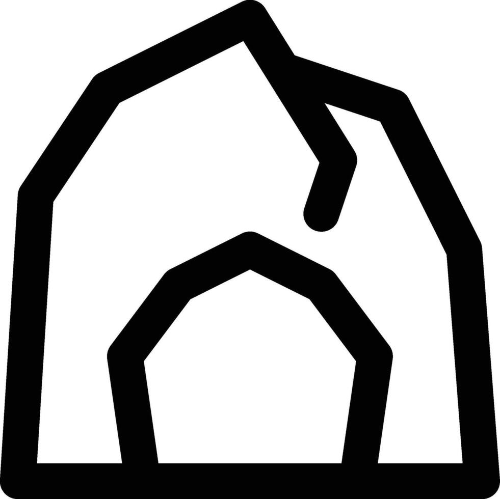 Cave, Cavern, Underground Outline Icon vector