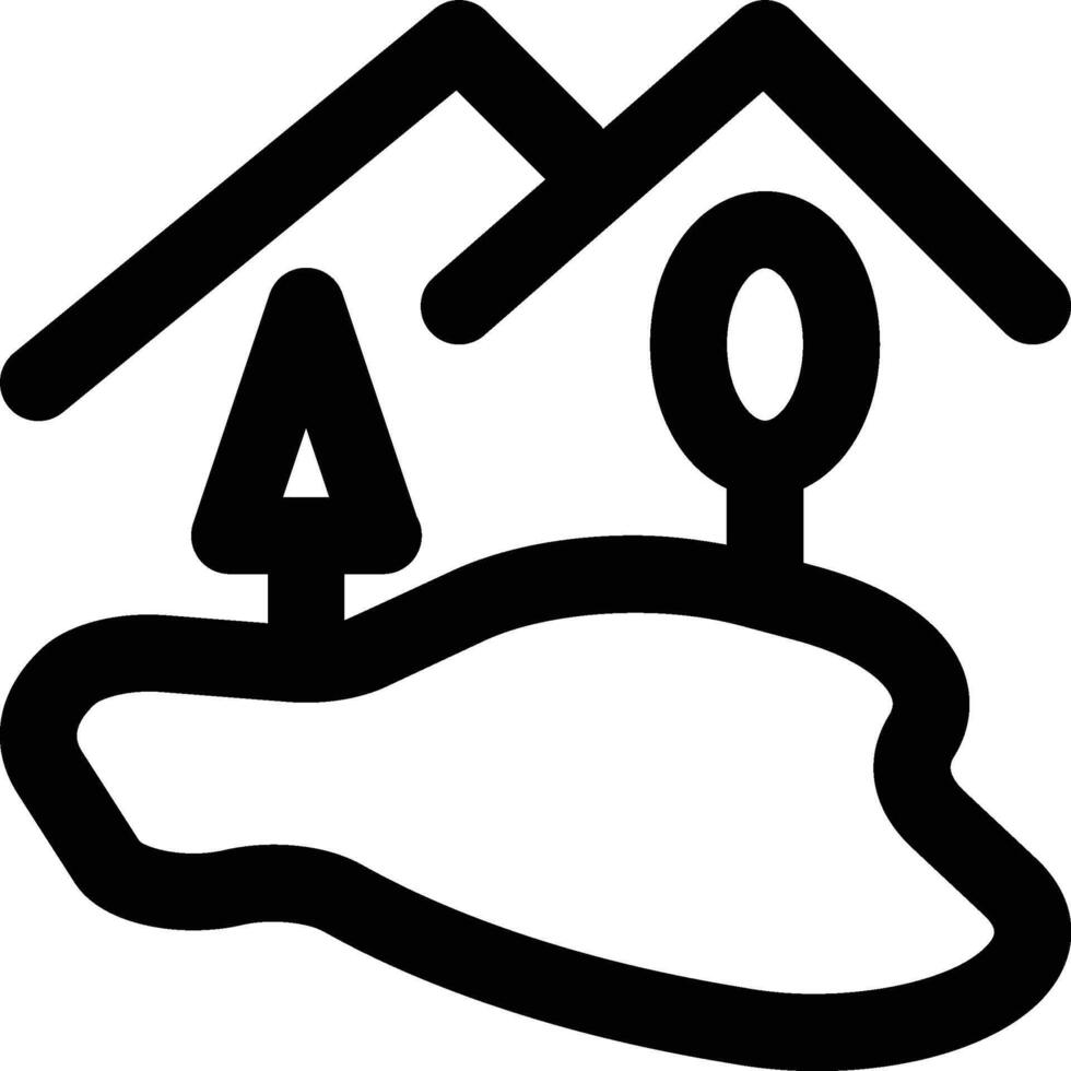 Crater Lake, Volcanic Lake, Volcanic Outline Icon vector
