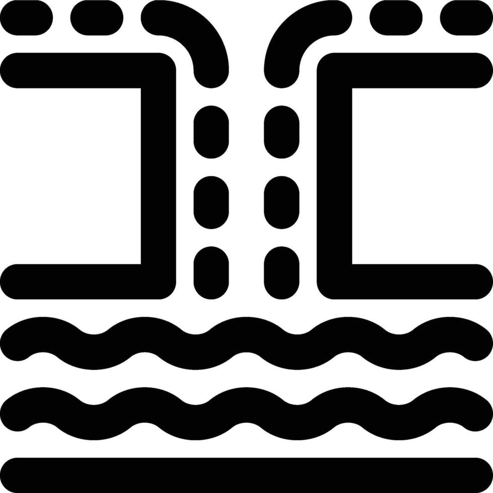 Drainage, Waterways, Draining Outline Icon vector