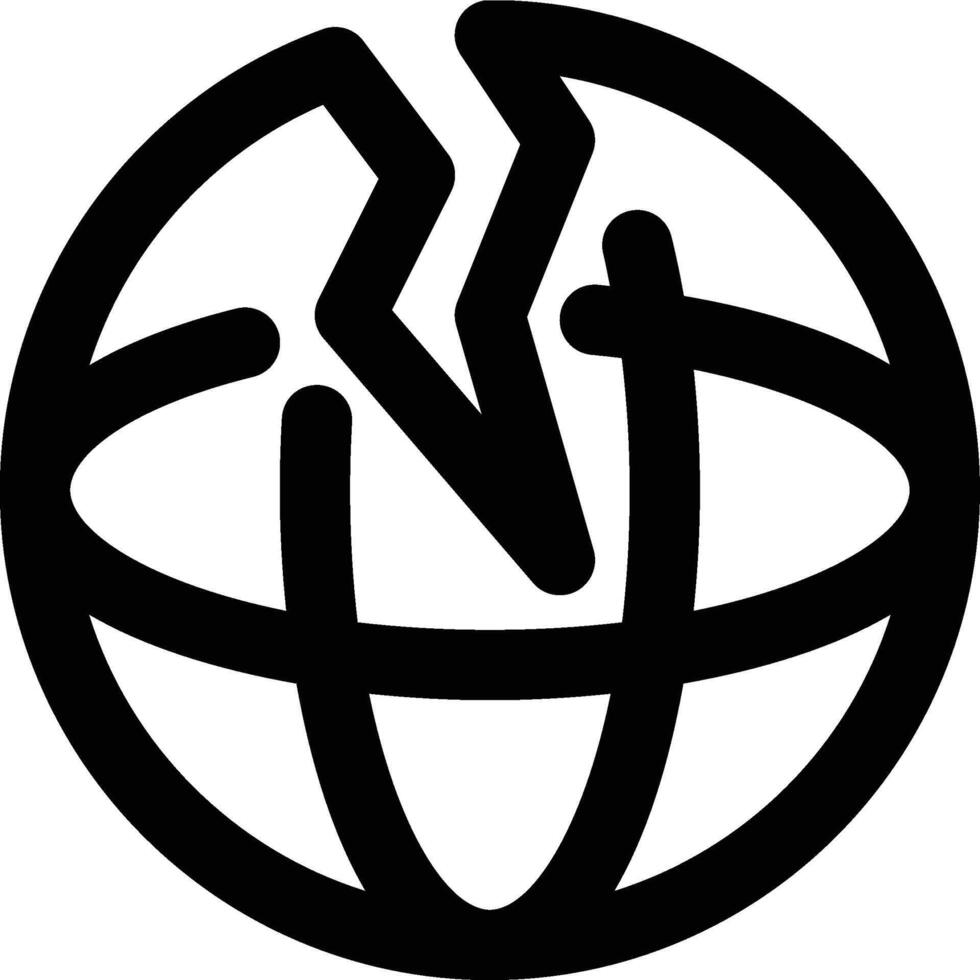 Earthquake, Disaster, Damage Outline Icon vector