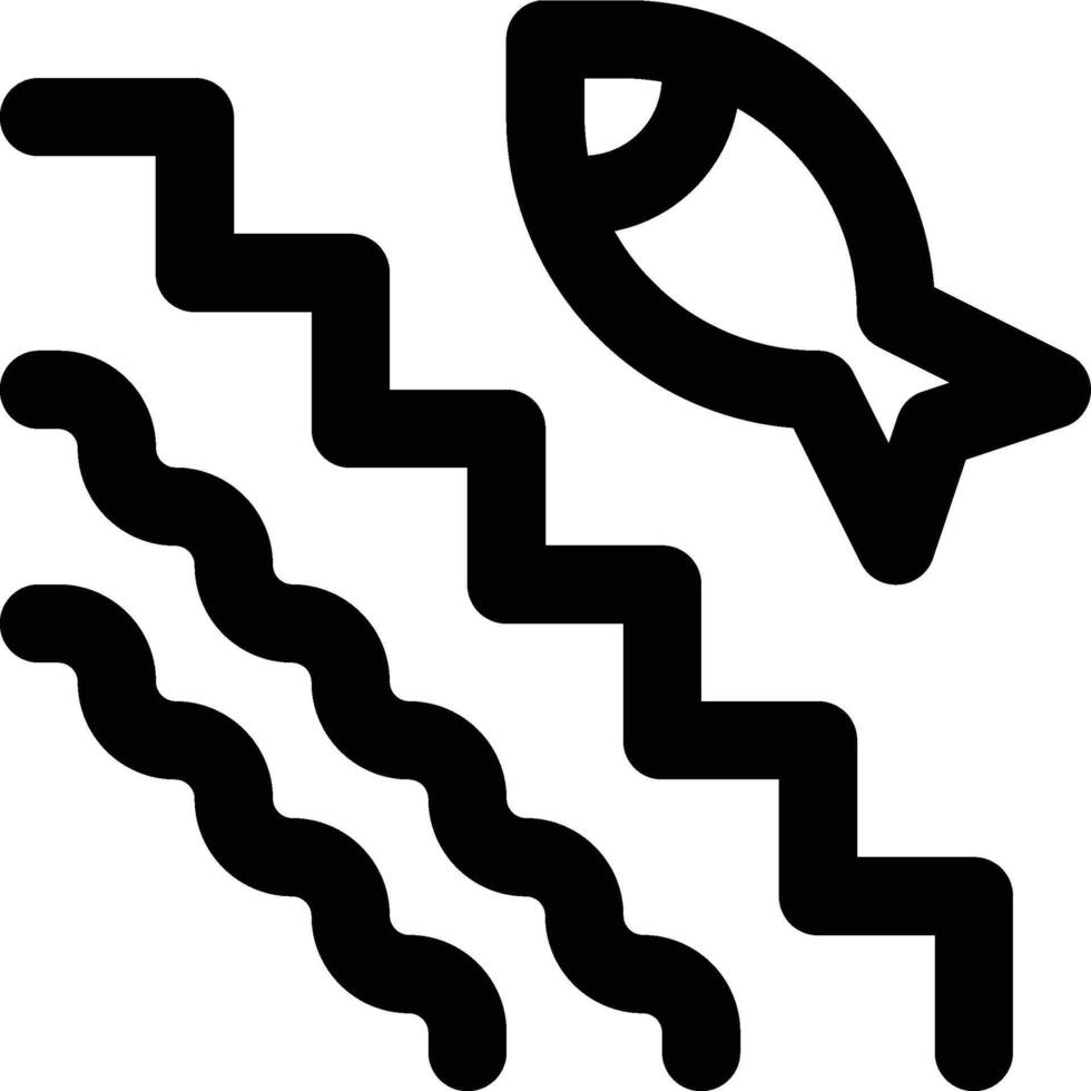 Fish Ladder, Salmon Ladder, Water Outline Icon vector