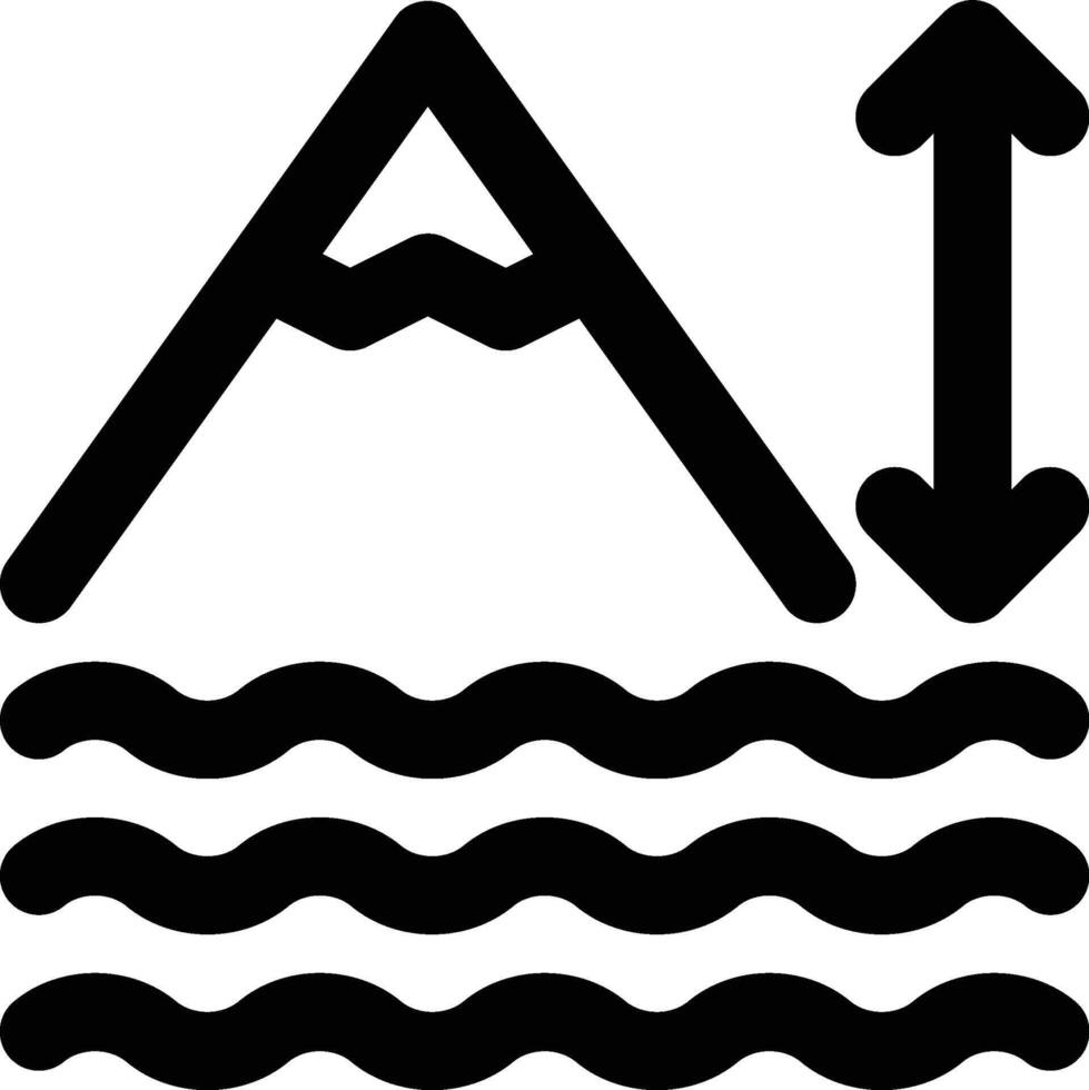 Elevation, Height, Distance Outline Icon vector