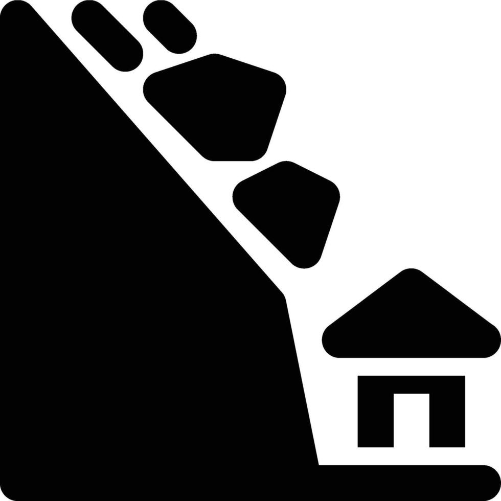 Landslide, Disaster, Natural Disaster Solid Glyph Icon vector
