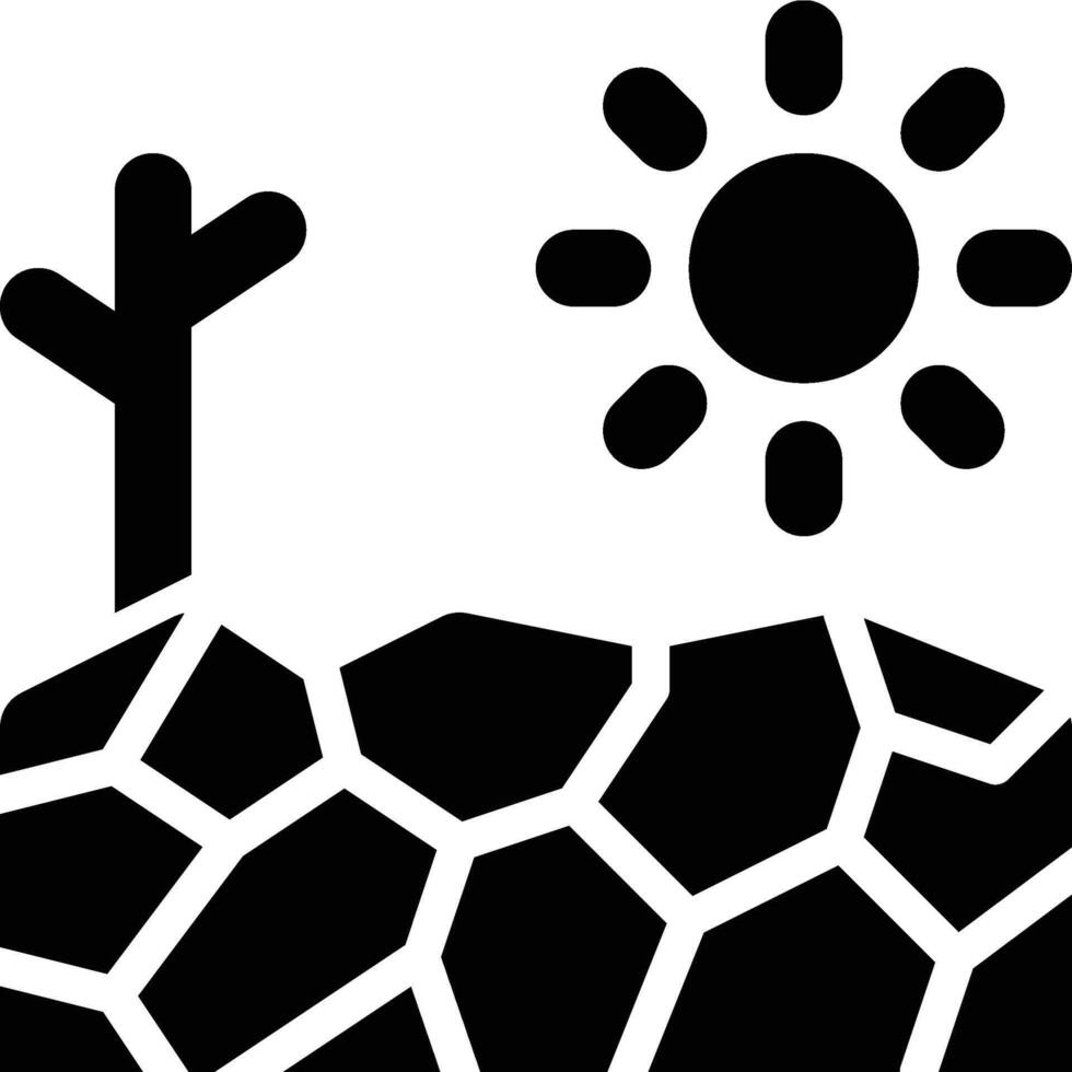 Drought, Dryness, Dry Solid Glyph Icon vector