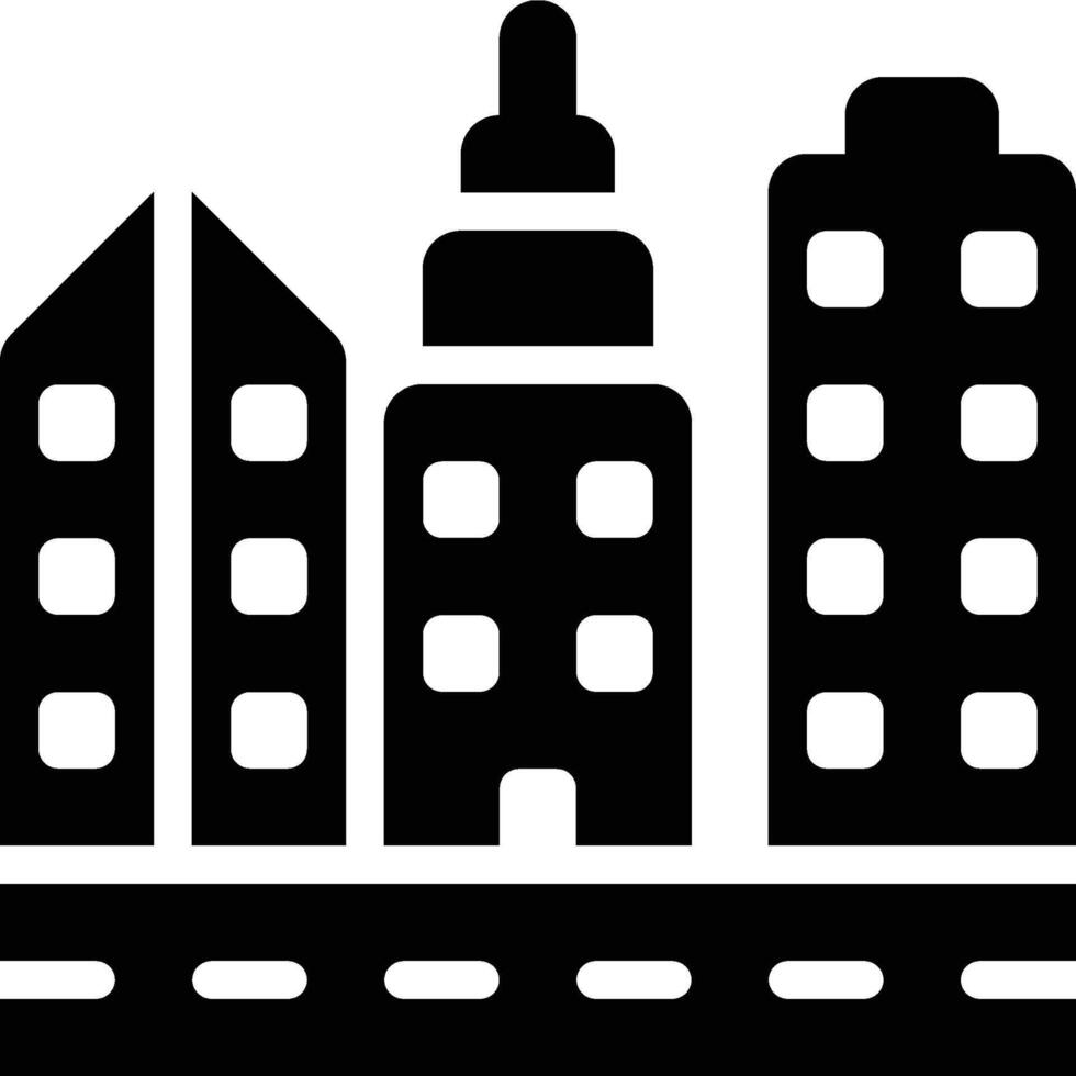 Metropolis, Megacity, City Solid Glyph Icon vector