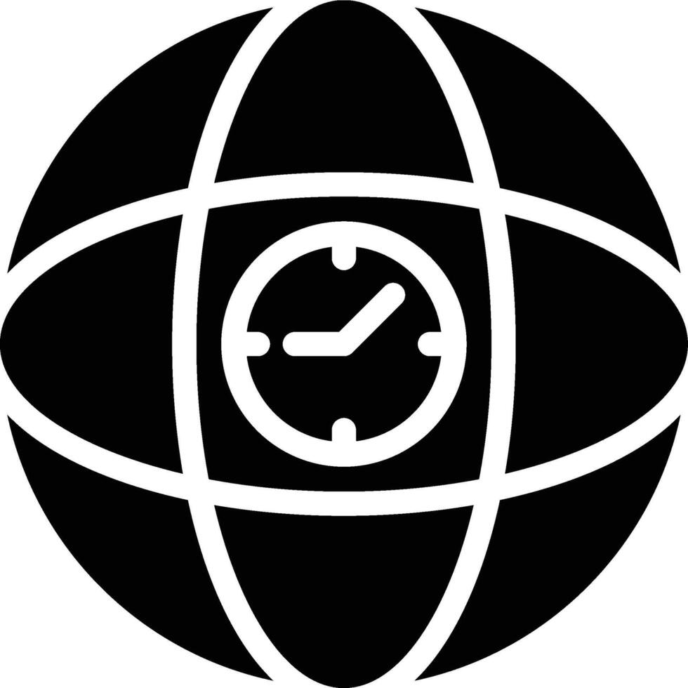 Time Zone, Time, Clock Solid Glyph Icon vector