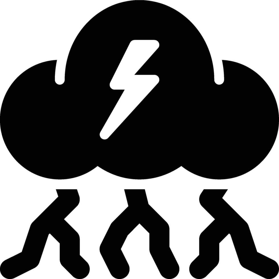 Lightning, Flash, Thunderbolt Solid Glyph Icon vector