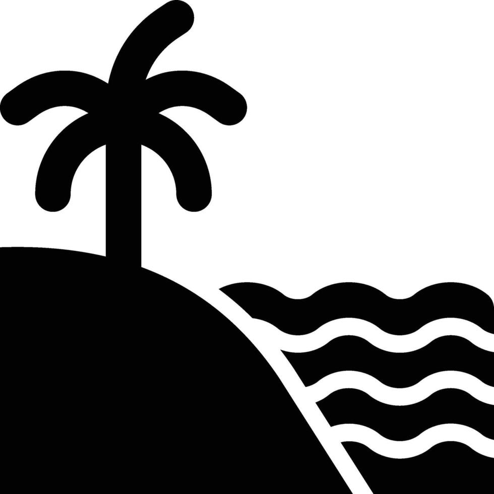 Beach, Coast, Bay Solid Glyph Icon vector