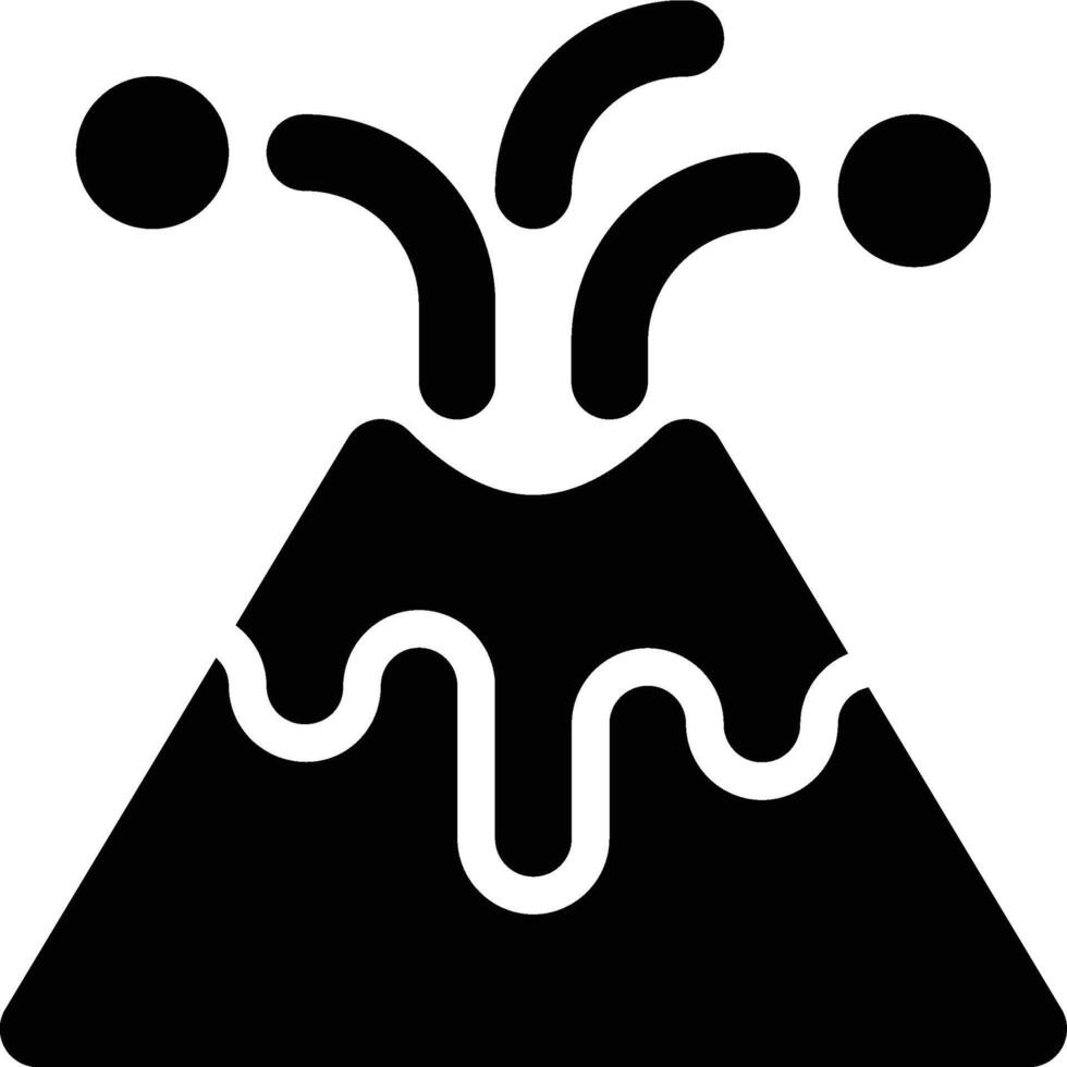 Active Volcano, Volcano, Volcanic Solid Glyph Icon vector