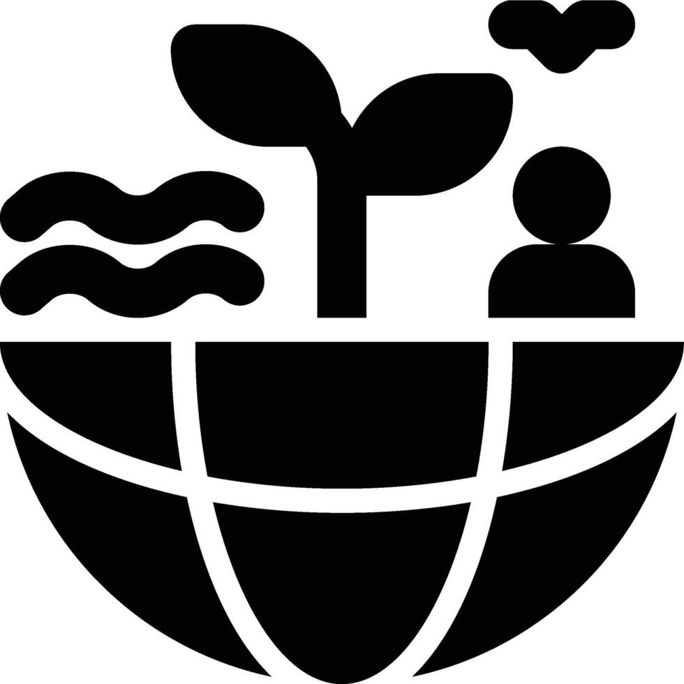 Biosphere, Ecosphere, Ecosystem Solid Glyph Icon vector