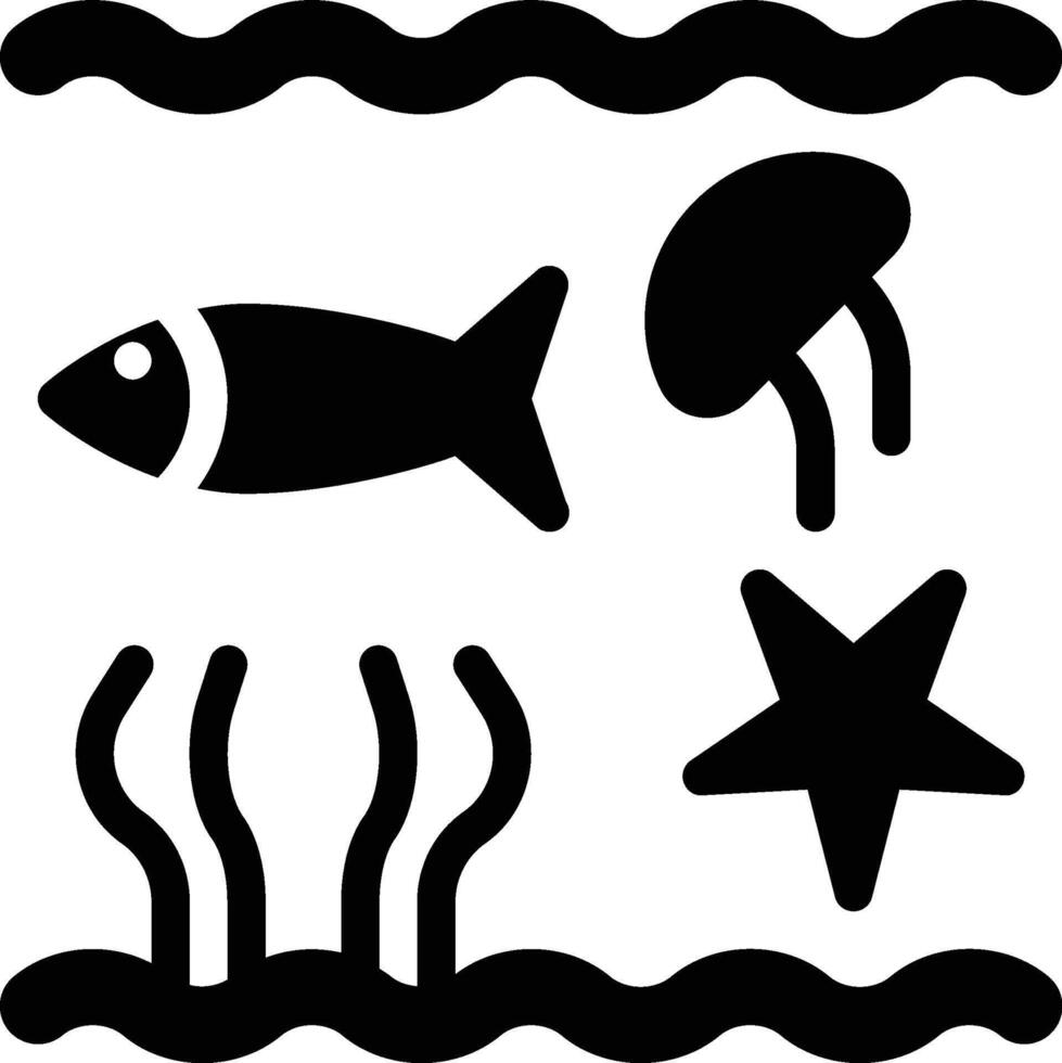 Sea Life, Biome, Biota Solid Glyph Icon vector
