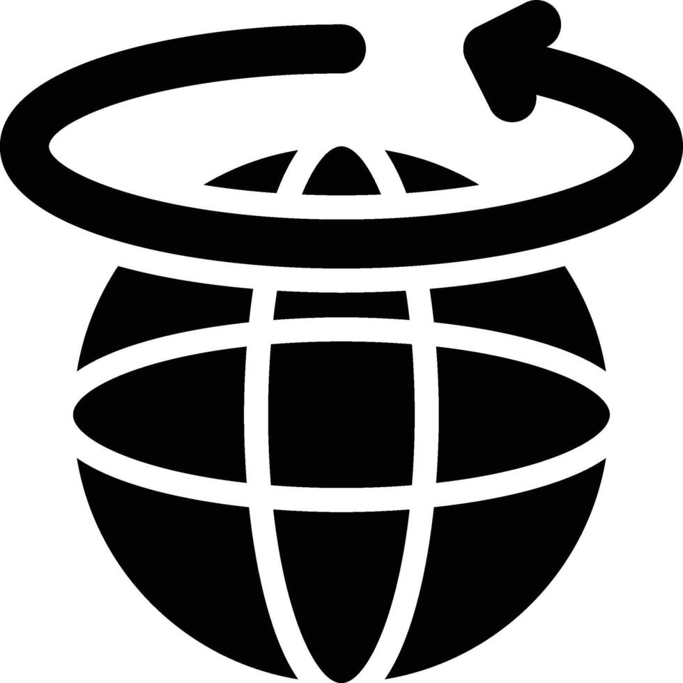 Rotation, Earth, Geography Solid Glyph Icon vector