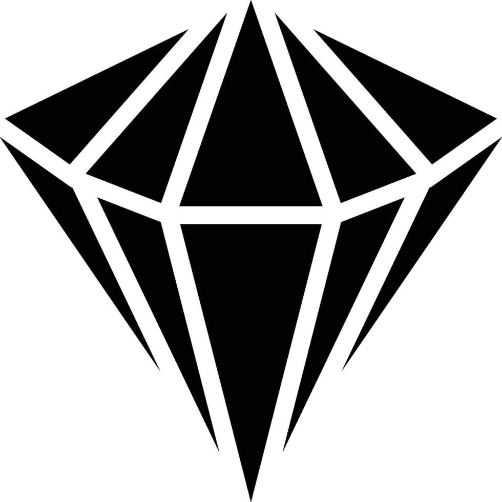 Diamond, Crystal, Gem Solid Glyph Icon vector