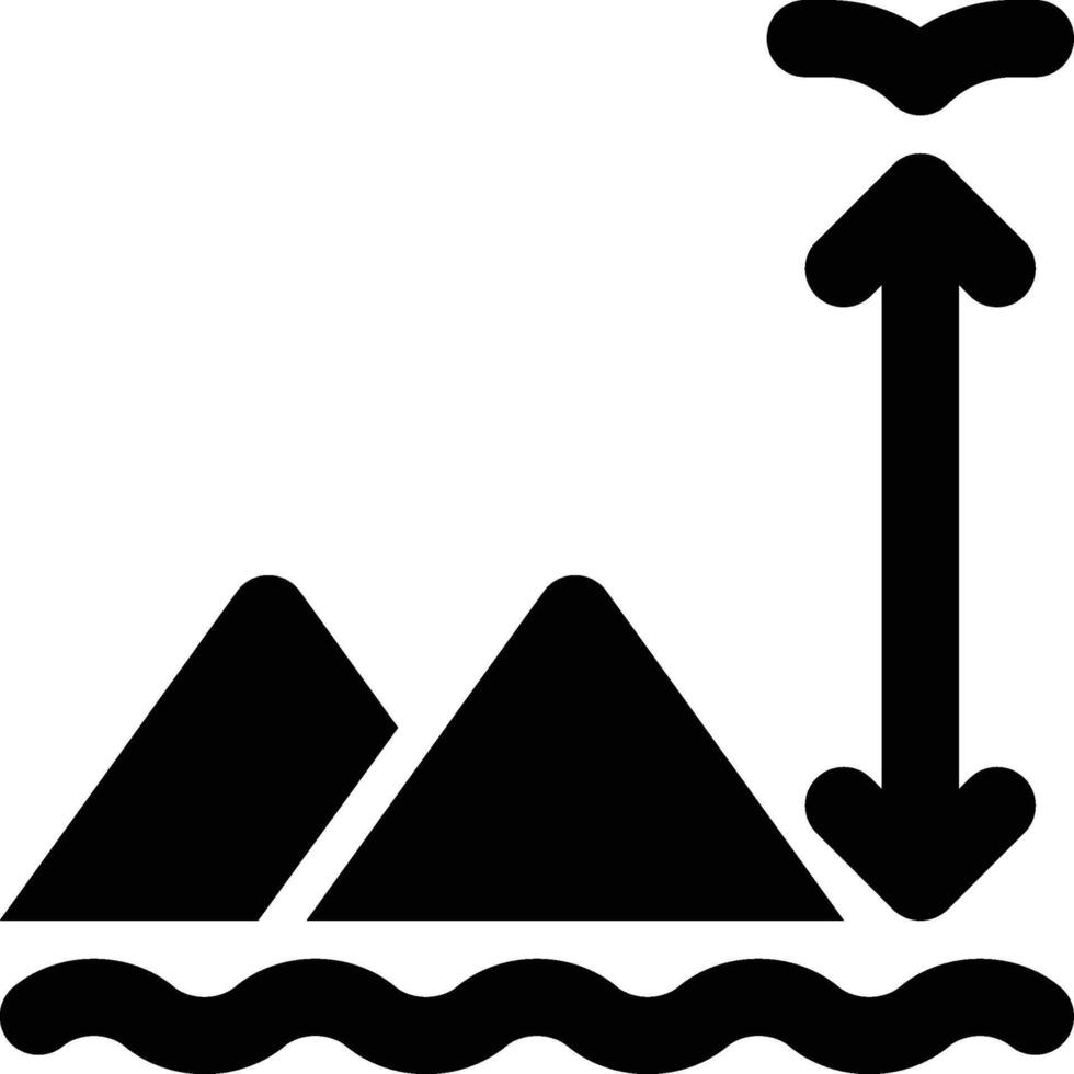 Altitude, Height, Distance Solid Glyph Icon vector