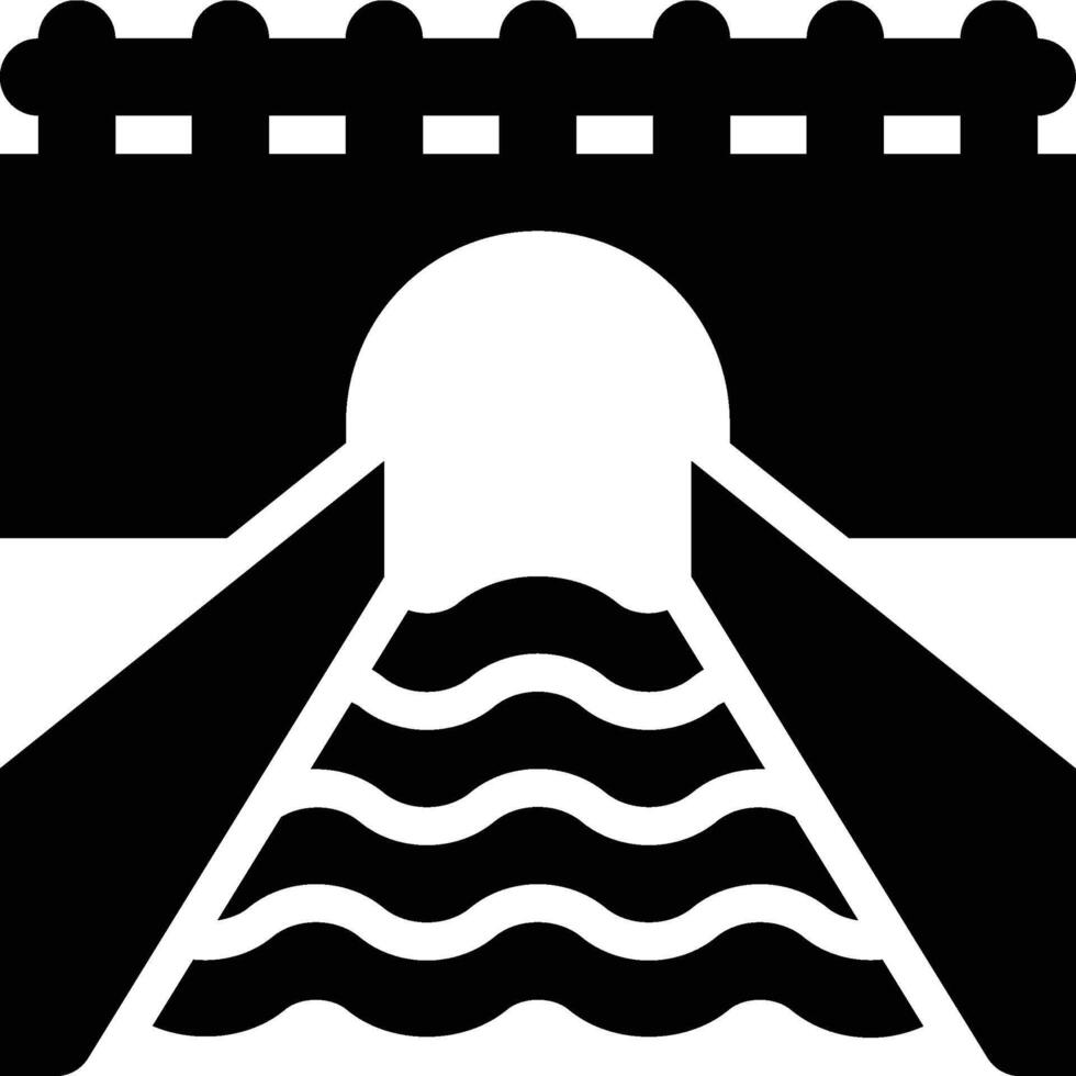 Canal, Water Channel, Water Solid Glyph Icon vector