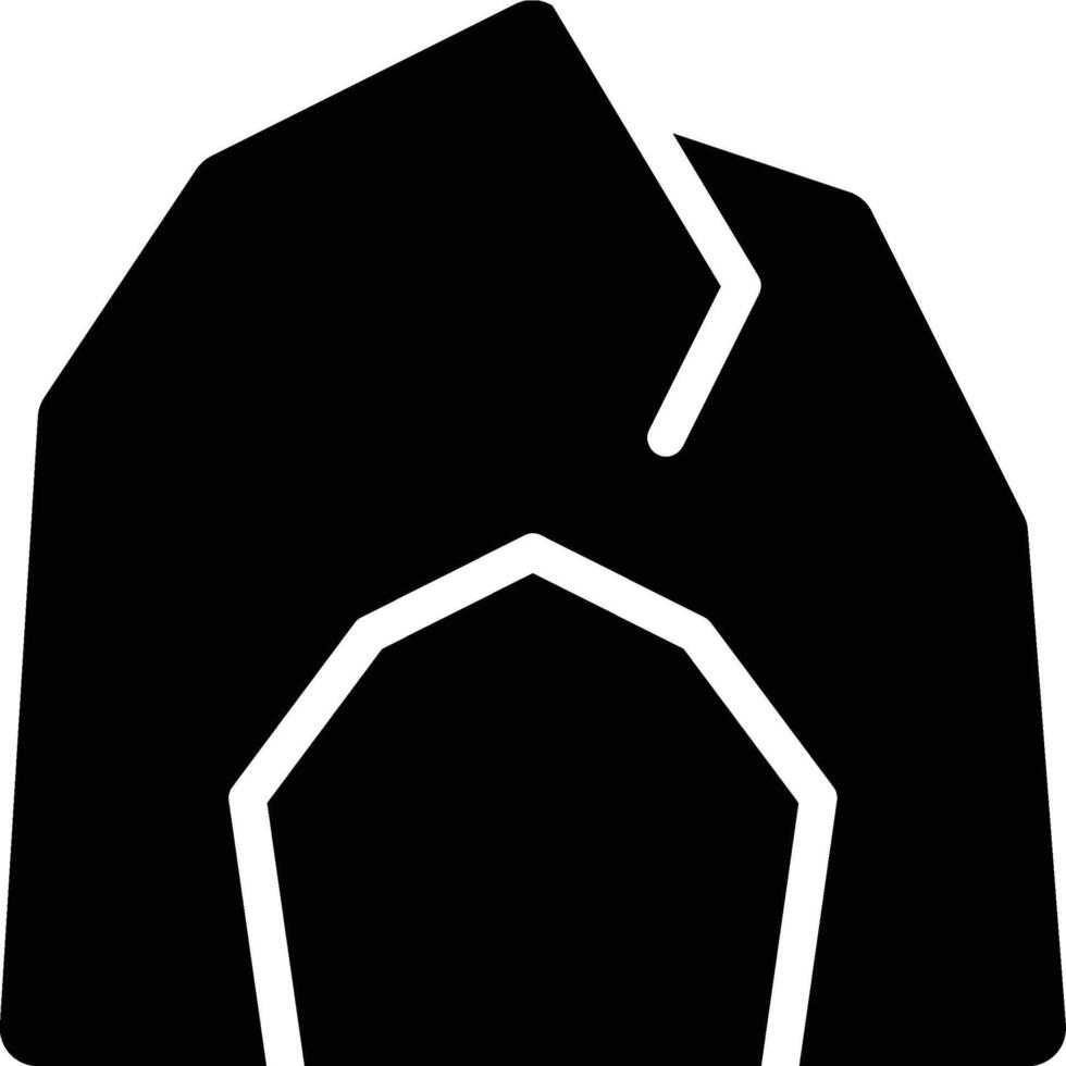 Cave, Cavern, Underground Solid Glyph Icon vector